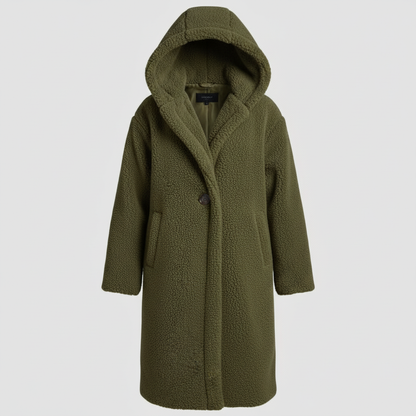 Cappotto Lungo Donna con Cappuccio e Tasche