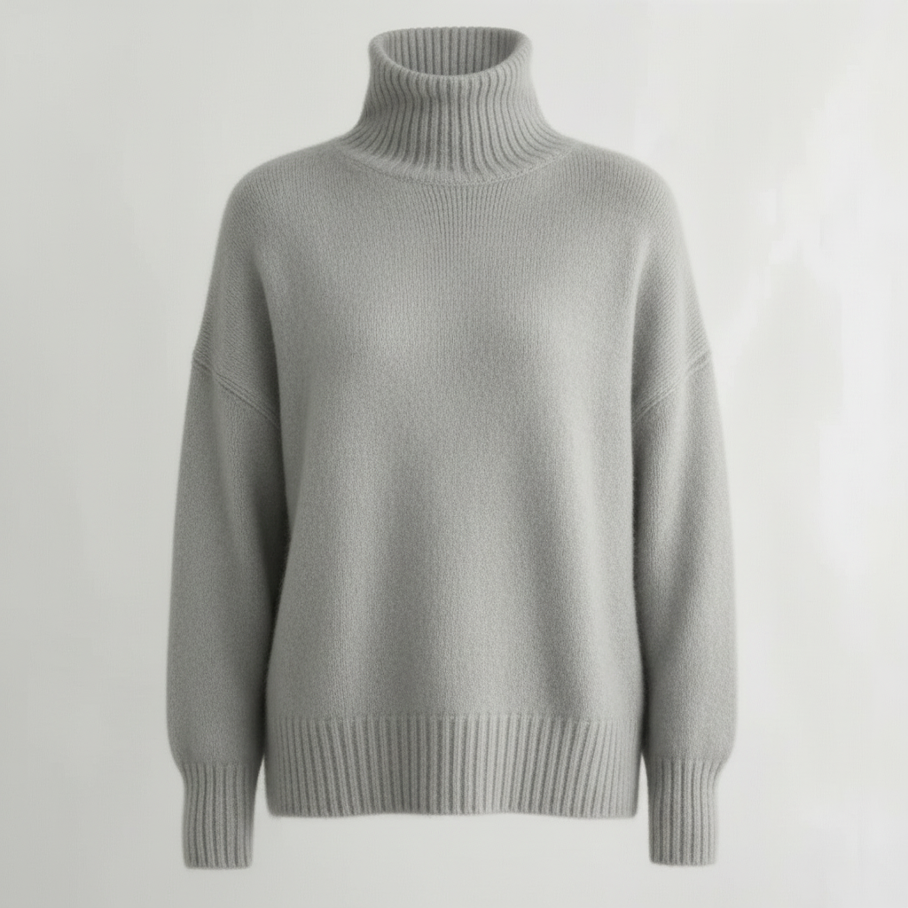 Maglione Donna in Lana Collo Alto Vestibilità Dritta