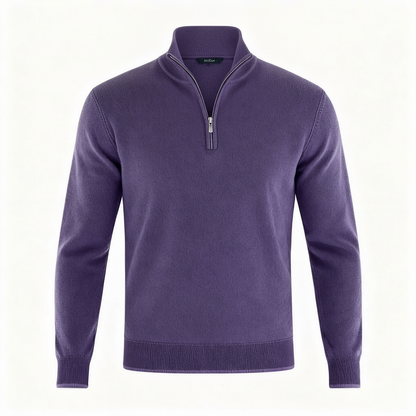 Maglione Uomo Scollo a V con Zip Dettaglio