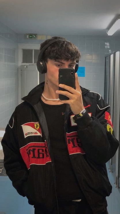 Giacca Uomo Stile Retrò Racing Vestibilità Classica