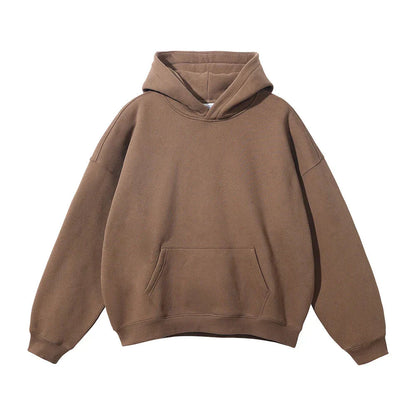 Festa | Unisex Felpa Oversize in Pile con Cappuccio Caffè