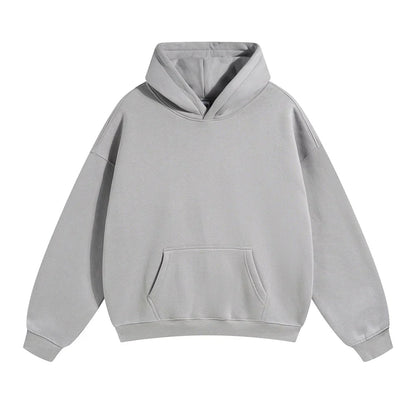 Festa | Unisex Felpa Oversize in Pile con Cappuccio Grigio Cemento