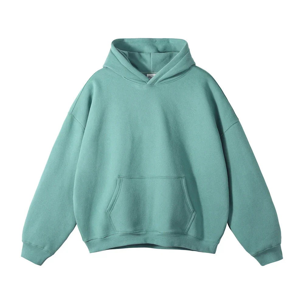 Festa | Unisex Felpa Oversize in Pile con Cappuccio Turchese