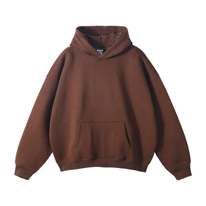 Festa | Unisex Felpa Oversize in Pile con Cappuccio Marrone