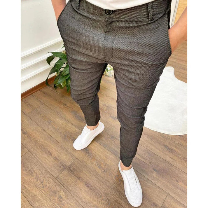 Fino | Pantaloni Casual Classici Formali Grigio scuro