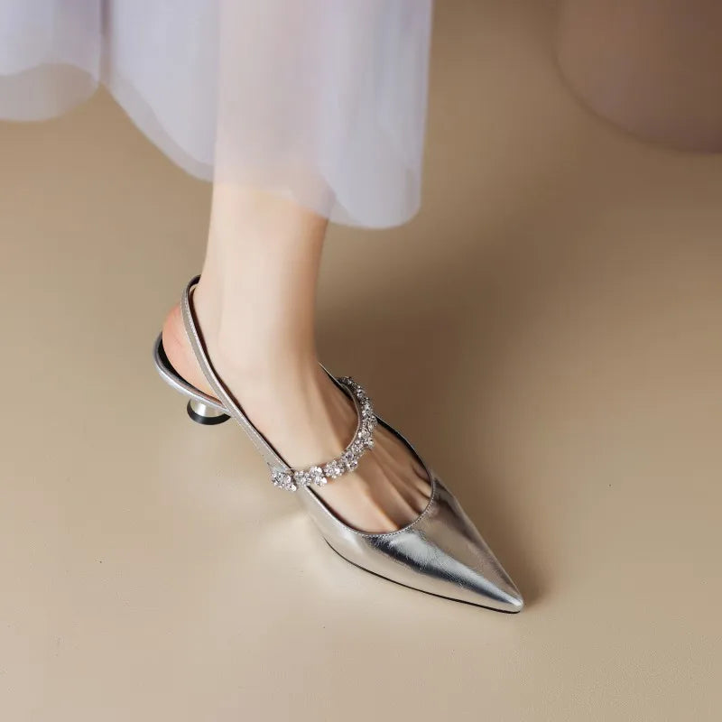 Fiona | Ballerina da Donna Cinturino Cristallo Punta Affusolata 1