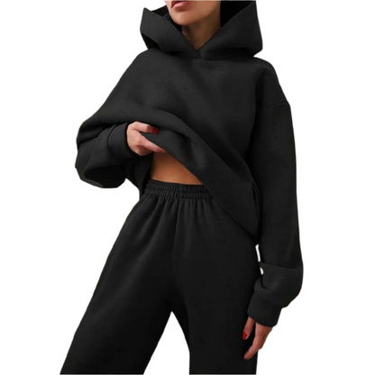 Completo Donna Casual Invernale con Felpa con Cappuccio e Pantaloni - Brentozzi