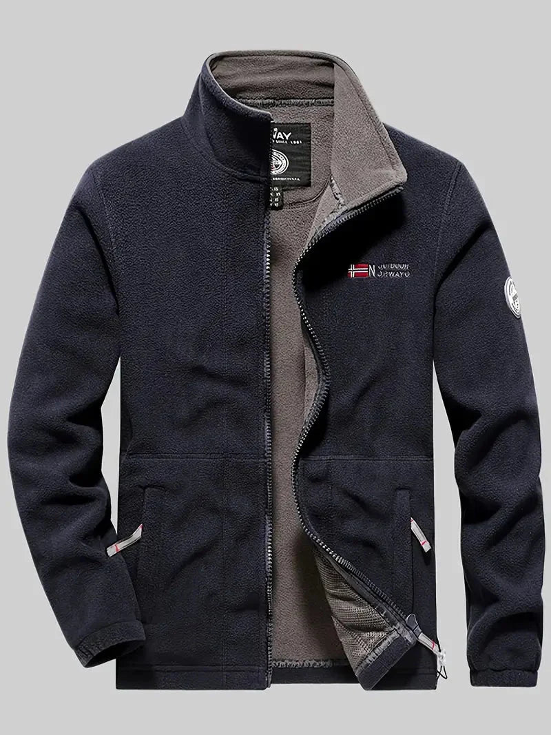 Giacca Uomo Outdoor in Pile Antivento con Chiusura Zip Integrale - Brentozzi
