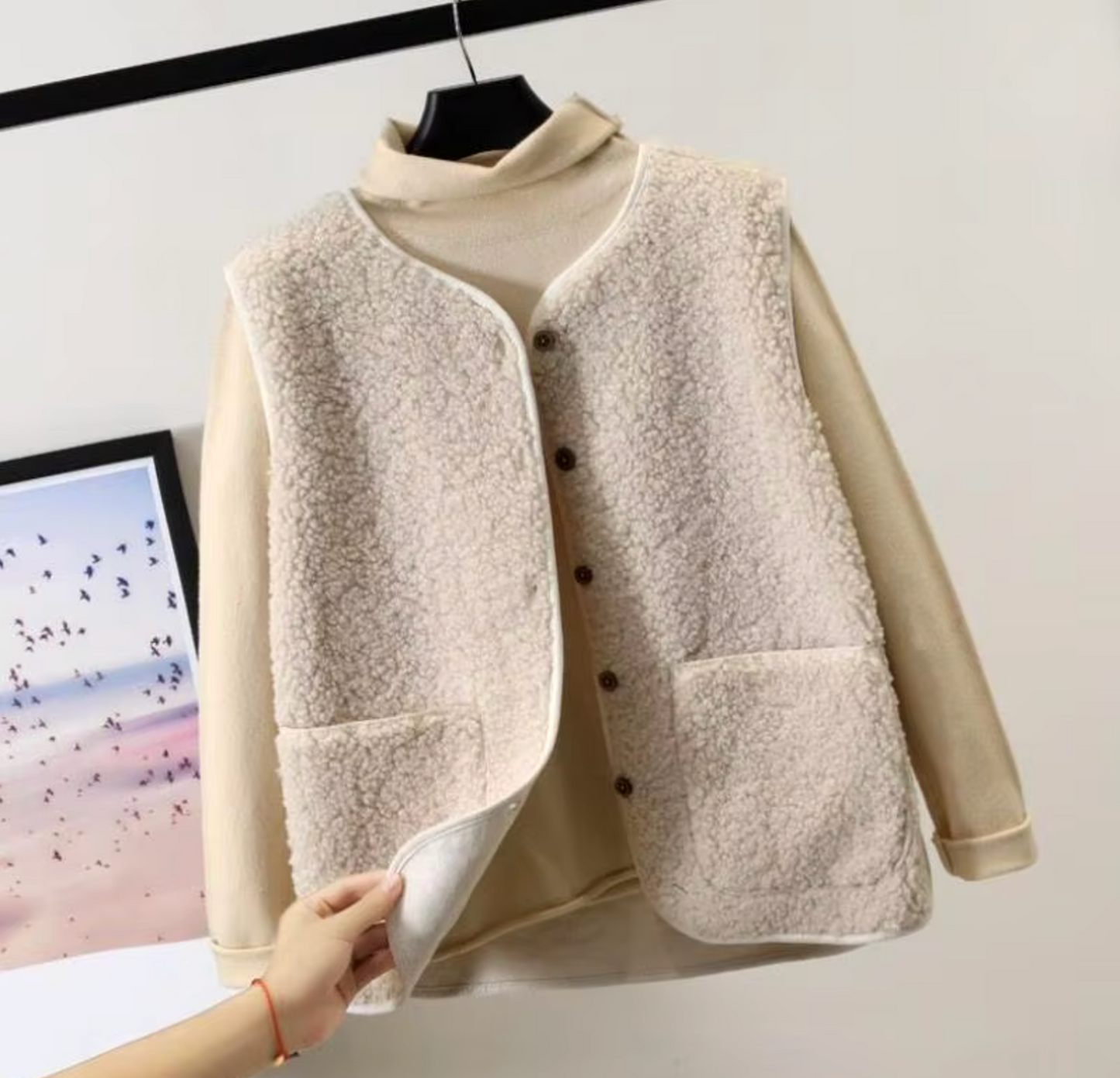 Gilet Donna in Pile con Bottoni
