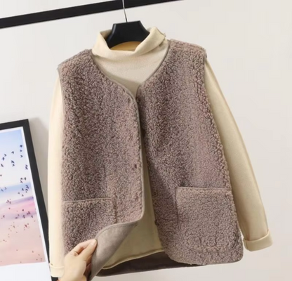Gilet Donna in Pile con Bottoni
