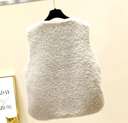 Gilet Donna in Pile con Bottoni
