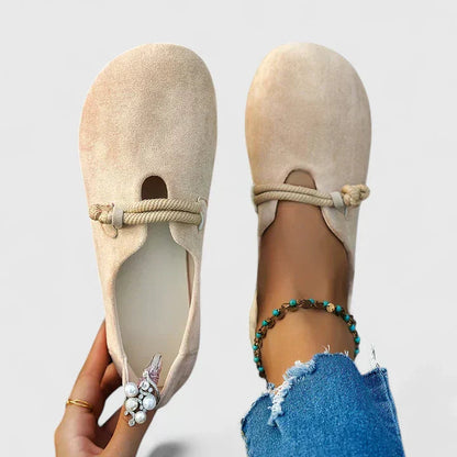 Ballerine Donna Scamosciato Slip-On Punta Tonda - Vesarelli