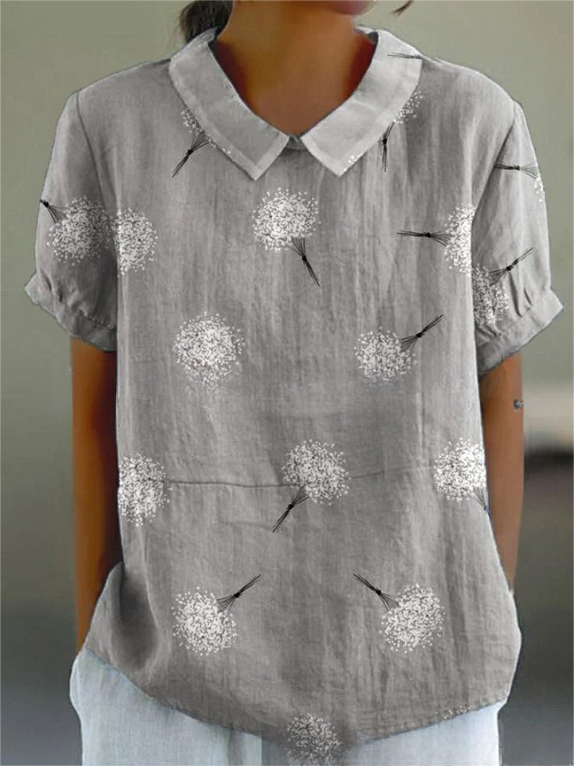 Camicia Donna Estiva Stampa Floreale Leggera