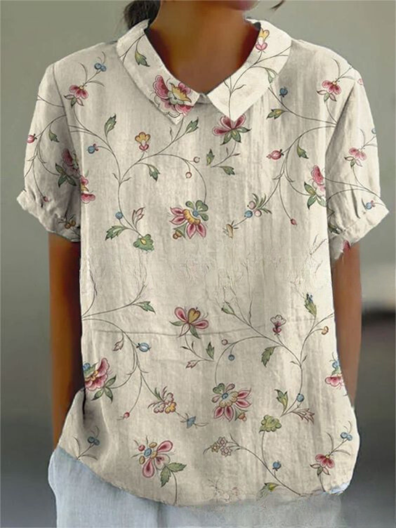 Camicia Donna Estiva Stampa Floreale Leggera