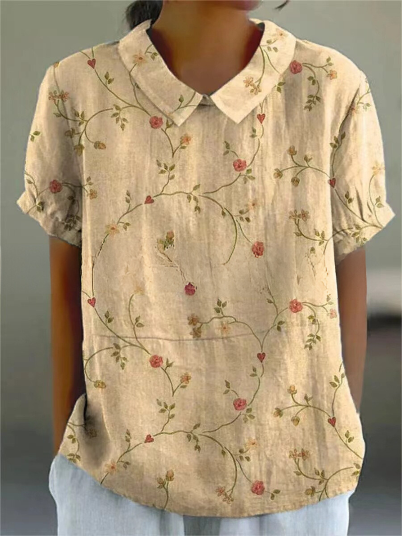 Camicia Donna Estiva Stampa Floreale Leggera