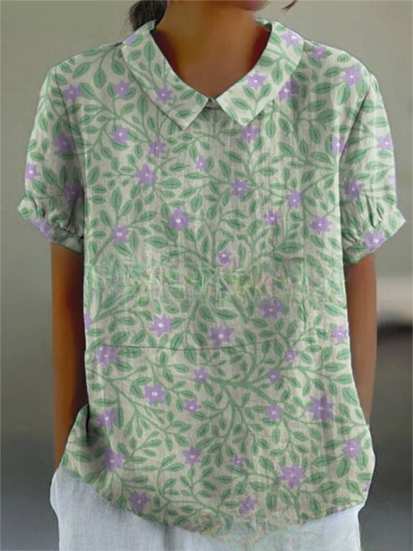 Camicia Donna Estiva Stampa Floreale Leggera