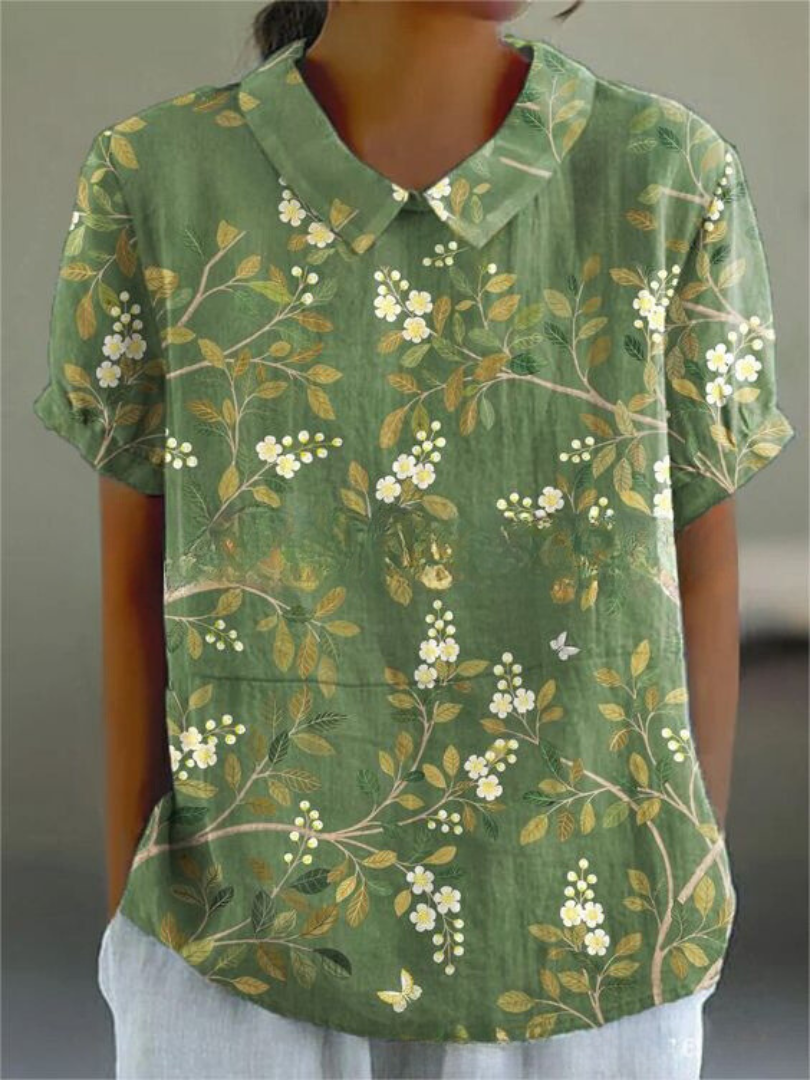Camicia Donna Estiva Stampa Floreale Leggera