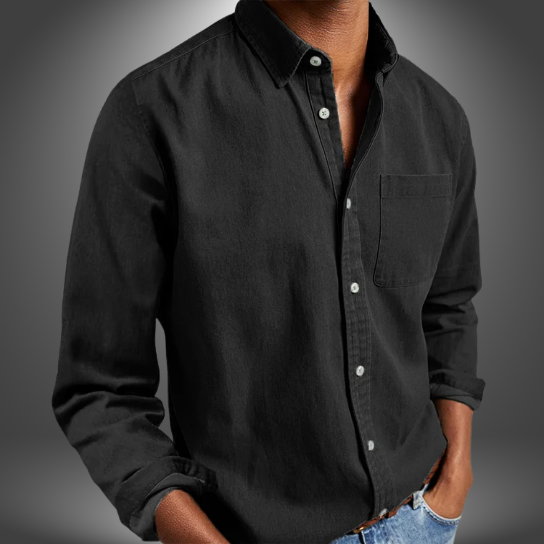 Camicia Uomo Manica Lunga con Tasca sul Petto