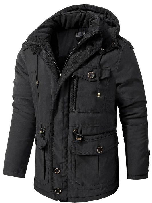 Parka Invernale Uomo con Cappuccio Fodera in Pile e Tasche - Brentozzi