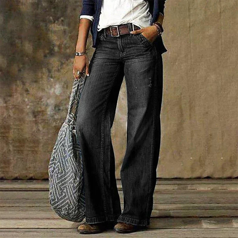 Jeans Baggy Donna Stile Vintage Vestibilità Ampia