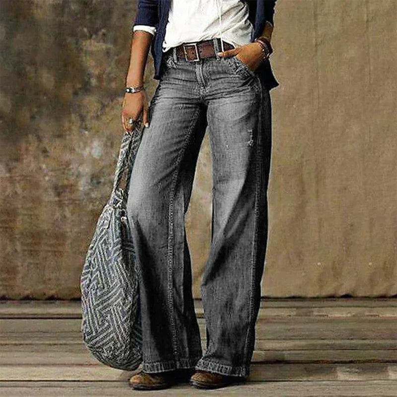 Jeans Baggy Donna Stile Vintage Vestibilità Ampia