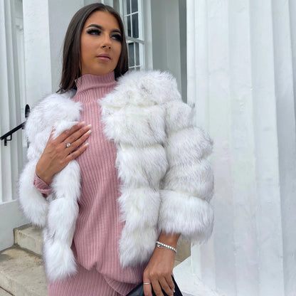 Giacca Invernale Donna in Ecopelliccia Elegante