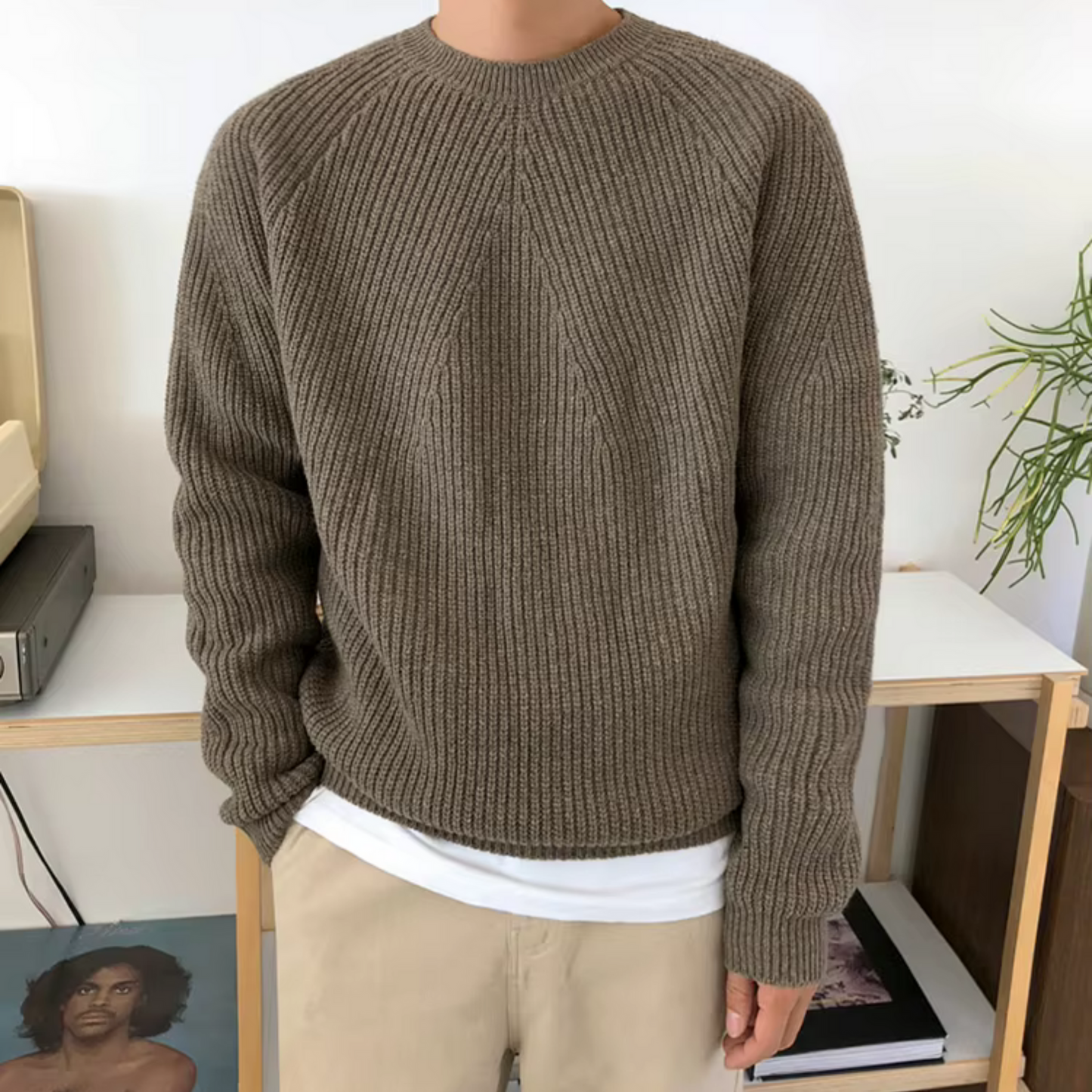 Maglione Uomo Cotone Struttura a Coste Regular Fit - Vesarelli