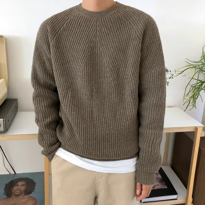 Maglione Uomo Cotone Struttura a Coste Regular Fit - Vesarelli
