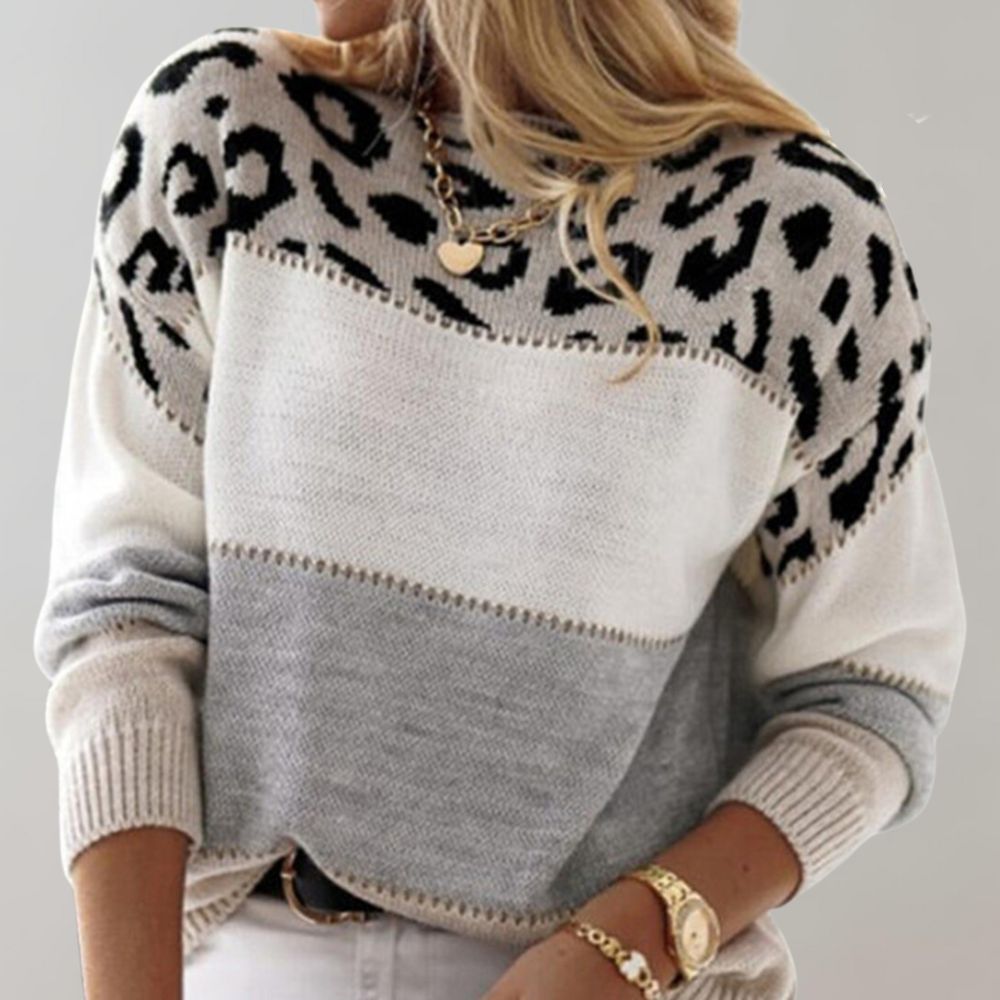 Maglione Donna in Maglia Caldo Girocollo Corto