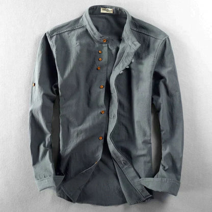 Camicia Uomo Elegante Colletto alla Coreana