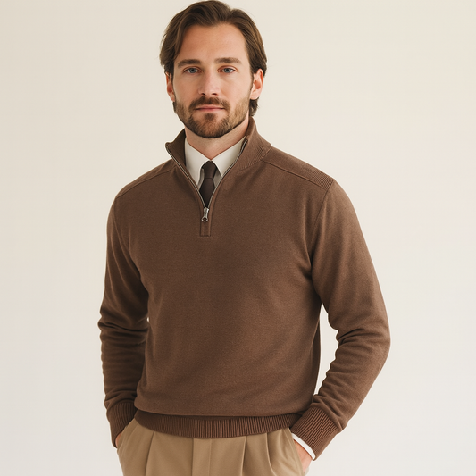 Maglione Uomo Mezza Zip Collo Alto - Brentozzi