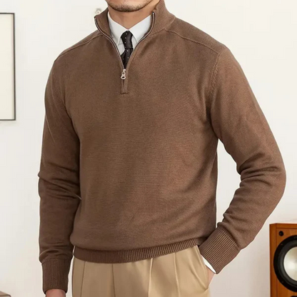 Maglione Uomo Mezza Zip Collo Alto
