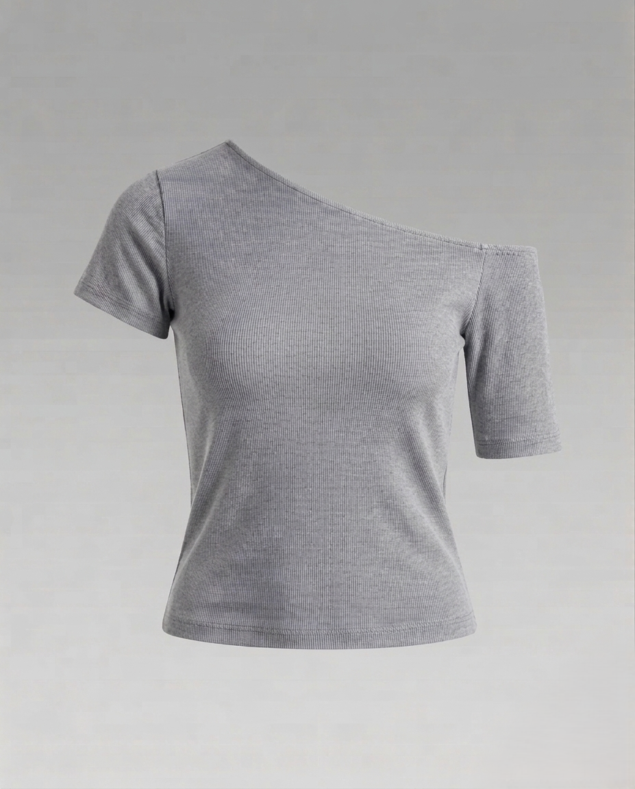 Donna in Jersey Asimmetrico Spalle Scoperte