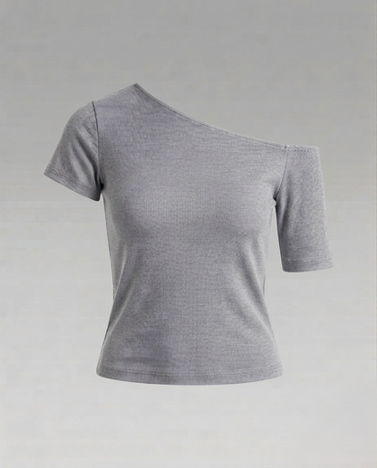 Donna in Jersey Asimmetrico Spalle Scoperte