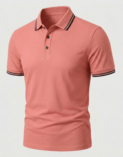 Polo Uomo Manica Corta Slim Fit Colletto a Contrasto