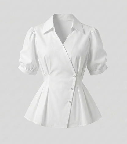 Blusa Donna Sagomata Manica a Sbuffo