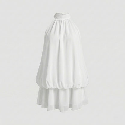Abito Minidress Donna Smanicato con Volant a Strati