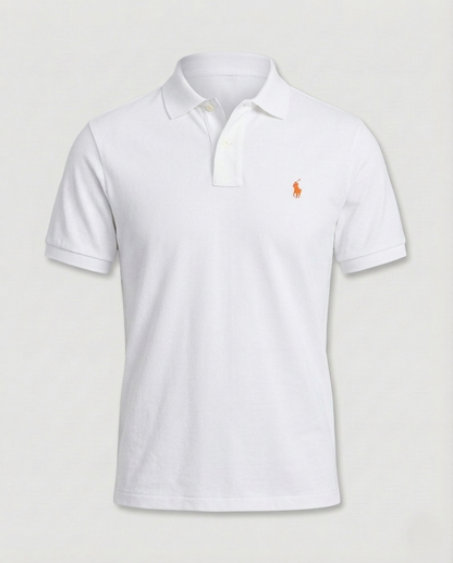 Polo Uomo Piqué con Patta Bottoni Nascosta e Struttura Mesh
