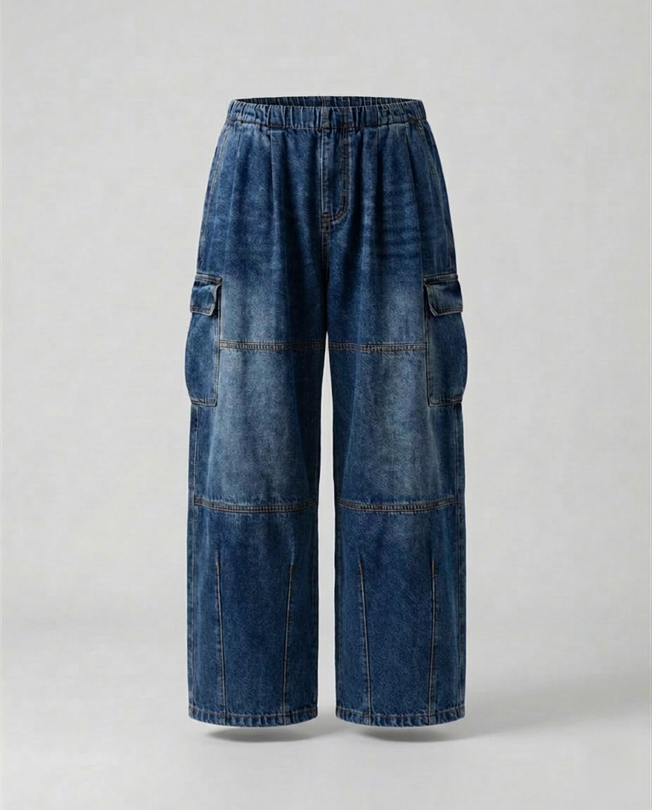 Jeans Cargo Unisex Vestibilità Ampia