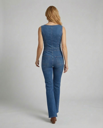 Tuta Jeans Donna Slim Fit Jeans a Zampa