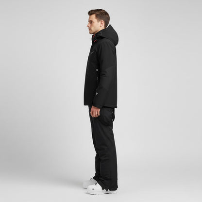 Completo Sci Uomo Giacca con Cappuccio Pantaloni Funzionali Invernali