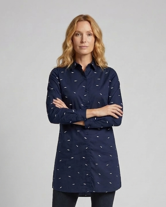 Camicia Donna Slim Fit Stampa Motivo