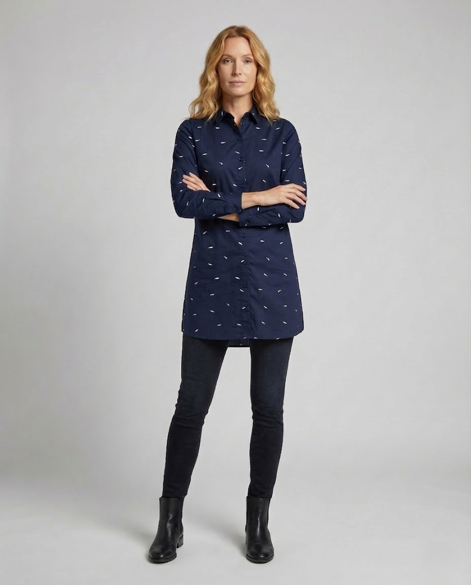 Camicia Donna Slim Fit Stampa Motivo - Brentozzi