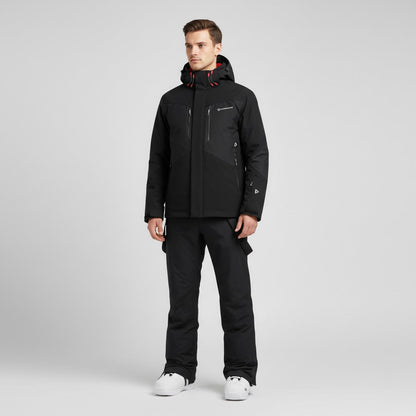 Completo Sci Uomo Giacca con Cappuccio Pantaloni Funzionali Invernali