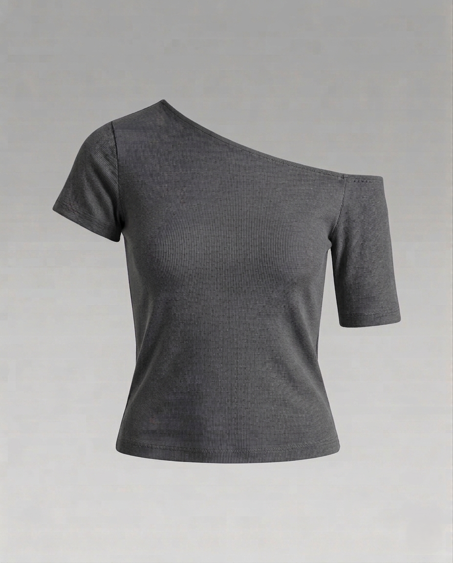 Donna in Jersey Asimmetrico Spalle Scoperte