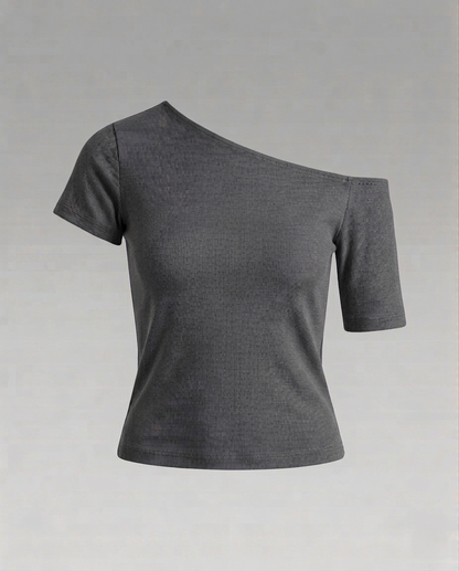 Donna in Jersey Asimmetrico Spalle Scoperte