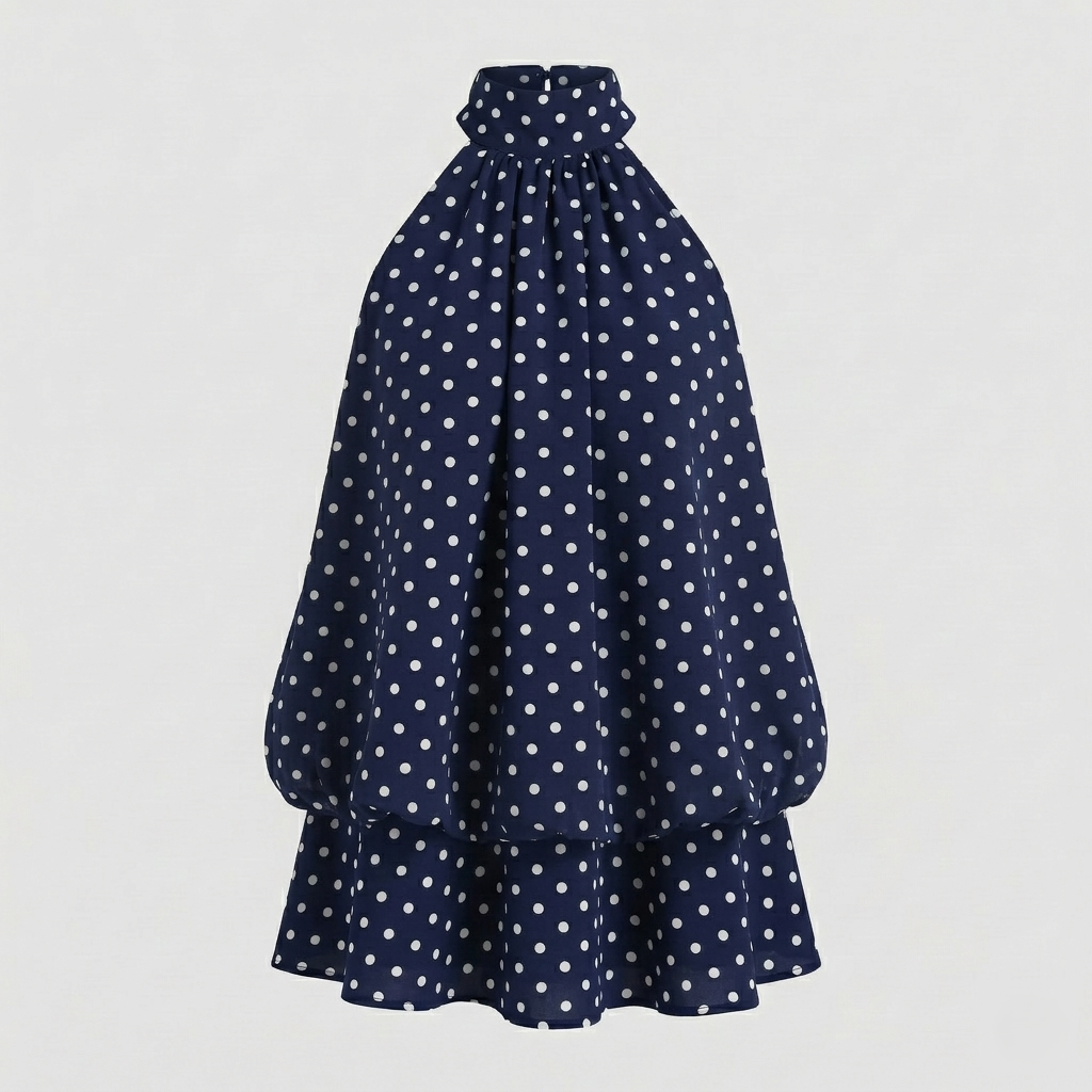 Abito Minidress Donna Smanicato con Volant a Strati