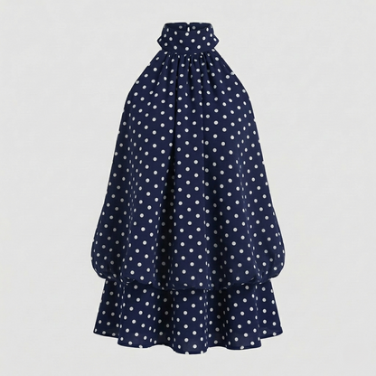 Abito Minidress Donna Smanicato con Volant a Strati
