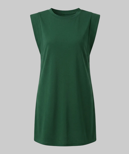 Abito Minidress Donna Linea Dritta Spalle Imbottite