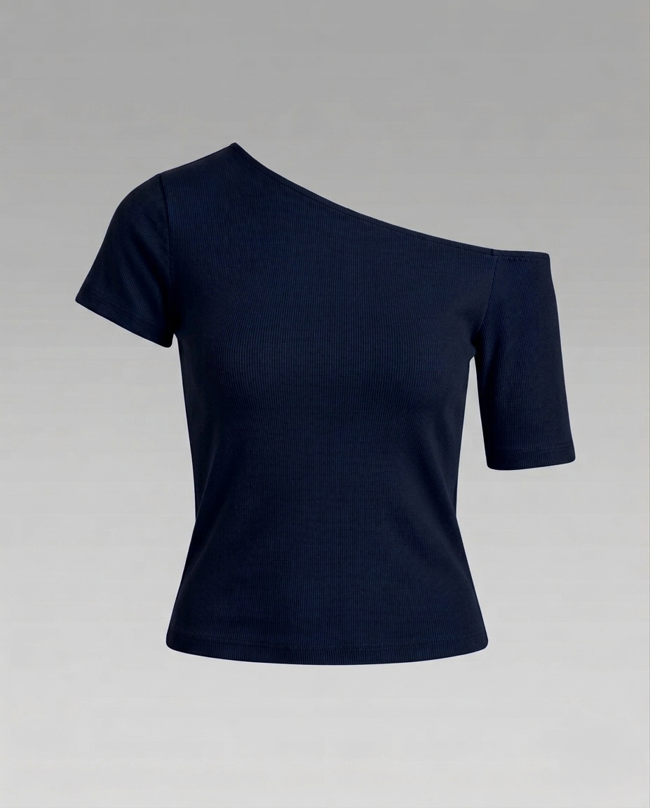 Donna in Jersey Asimmetrico Spalle Scoperte